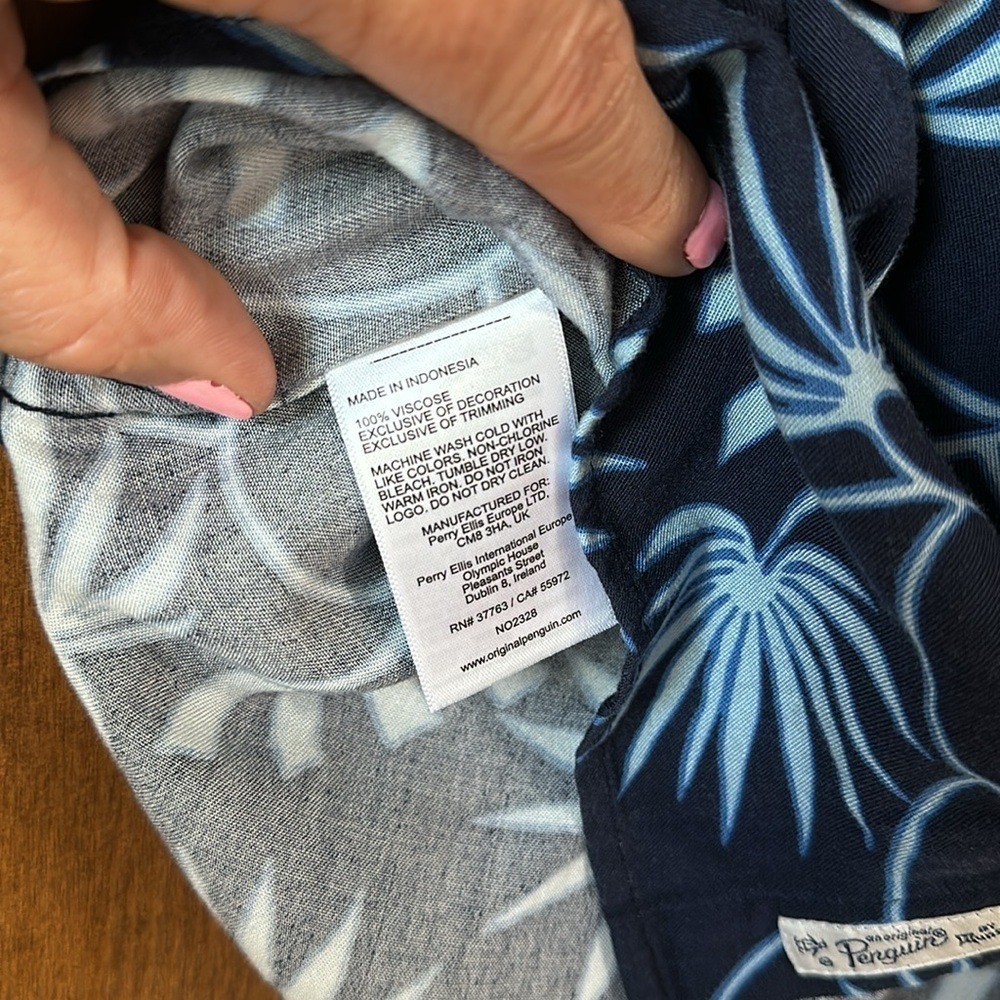 NWT Original Penguin by Munsingwear Large Men's Button Down Shirt Beach NEW L - Picture 4 of 11